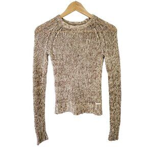 American Eagle Angora Rabbit Hair Wool Blend Form Fitting Open Weave Sweater XS